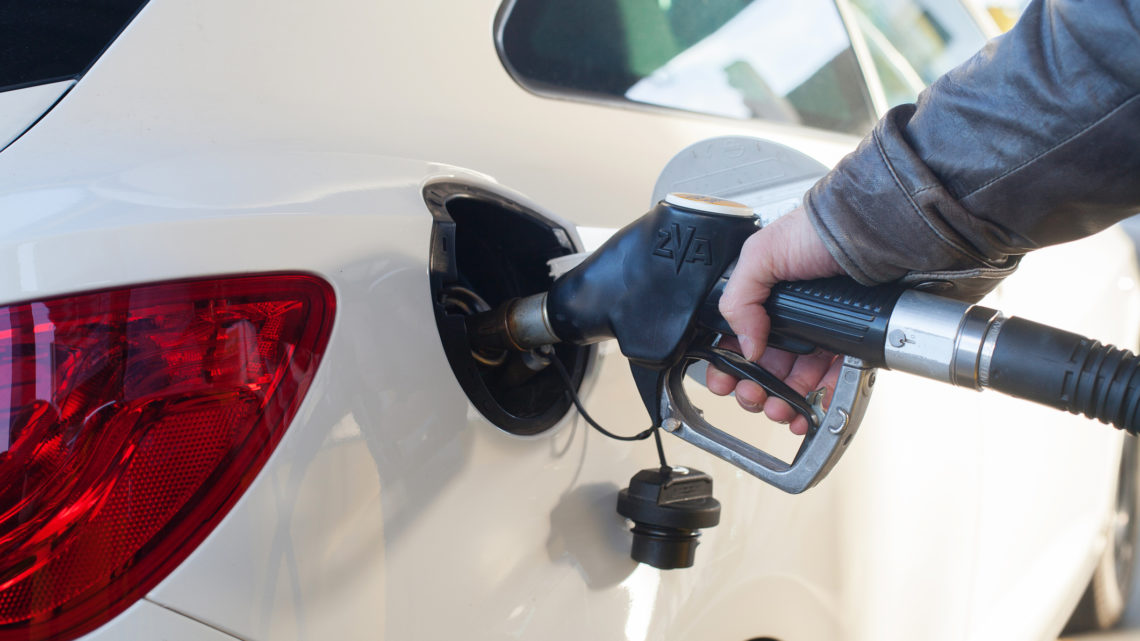 Car being filled up at gas station
