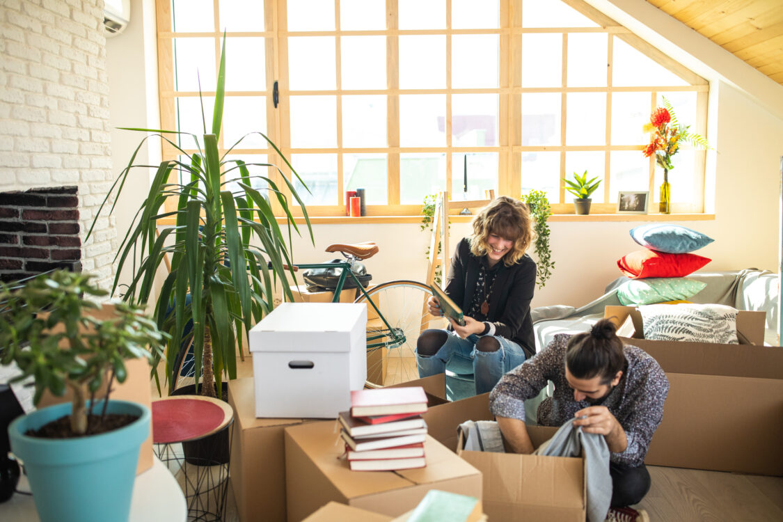 Couple decluttering their home